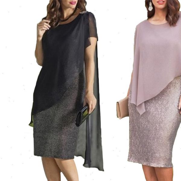 autumn elegant plus size women dress o neck chiffon patchwork double layer midi pencil shirts, Black;gray
autumn elegant plus size women dress o neck chiffon patchwork double layer midi pencil shirts, Black;gray