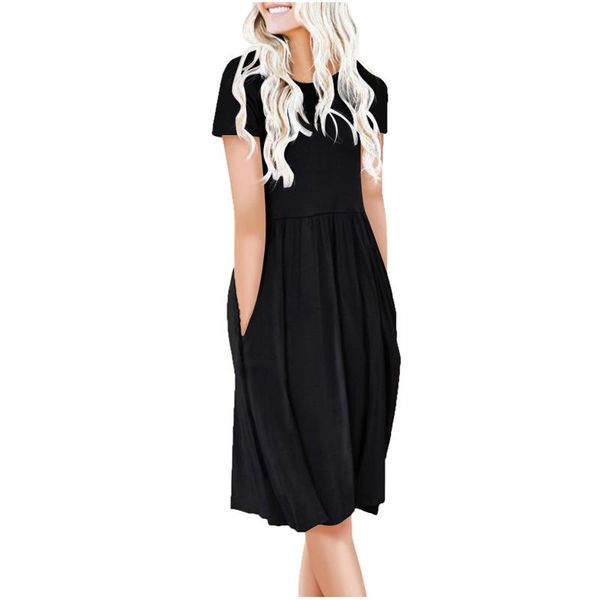 casual dresses 2021 ladies fashion women's women short sleeve o-neck pockets solid dress rroba zonjash seksi, Black;gray
casual dresses 2021 ladies fashion women's women short sleeve o-neck pockets solid dress rroba zonjash seksi, Black;gray