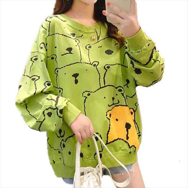 autumn cute full bears printed hoodies women o neck long sleeve casual sweatshirts teenager students kawaii pullover outwear, Black 
autumn cute full bears printed hoodies women o neck long sleeve casual sweatshirts teenager students kawaii pullover outwear, Black