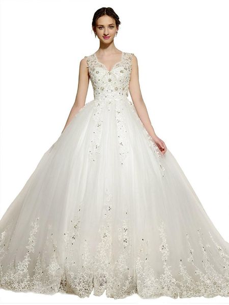 other wedding dresses v-neck buckle sleeveless luxury bride dress pregnant woman princess plus size trailing, White
other wedding dresses v-neck buckle sleeveless luxury bride dress pregnant woman princess plus size trailing, White
