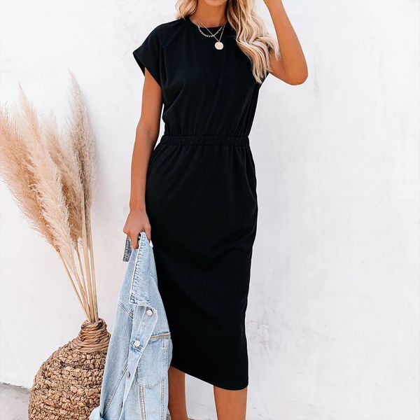 plus size summer wedding women dresses guest pocket o neck short sleeved slim fit anime sundress, Black;gray
plus size summer wedding women dresses guest pocket o neck short sleeved slim fit anime sundress, Black;gray