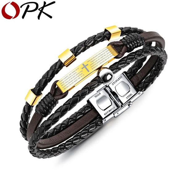 charm bracelets opk vintage black leather bracelet gold color cross spanish bible multi-layer braided weaved jewelry ph1220, Golden;silver
charm bracelets opk vintage black leather bracelet gold color cross spanish bible multi-layer braided weaved jewelry ph1220, Golden;silver