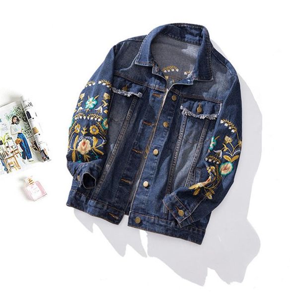 women's jackets harajuku spring 2021 plus size women vintage flowers embroidery denim jacket female loose long sleeve blue jeans 5xl, Black;brown
women's jackets harajuku spring 2021 plus size women vintage flowers embroidery denim jacket female loose long sleeve blue jeans 5xl, Black;brown