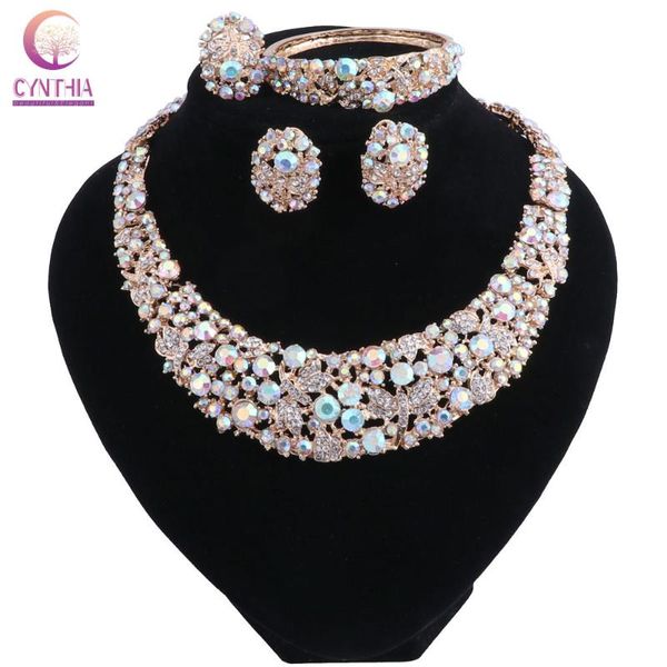 earrings & necklace women ab color crystal jewelry sets with statement boho trendy for party wedding 2021 direct selling, Silver
earrings & necklace women ab color crystal jewelry sets with statement boho trendy for party wedding 2021 direct selling, Silver