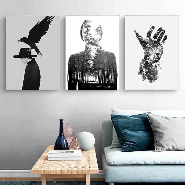 paintings modern abstract canvas black and white human eagle forest wall art pictures decor nordic posters print for living room
paintings modern abstract canvas black and white human eagle forest wall art pictures decor nordic posters print for living room