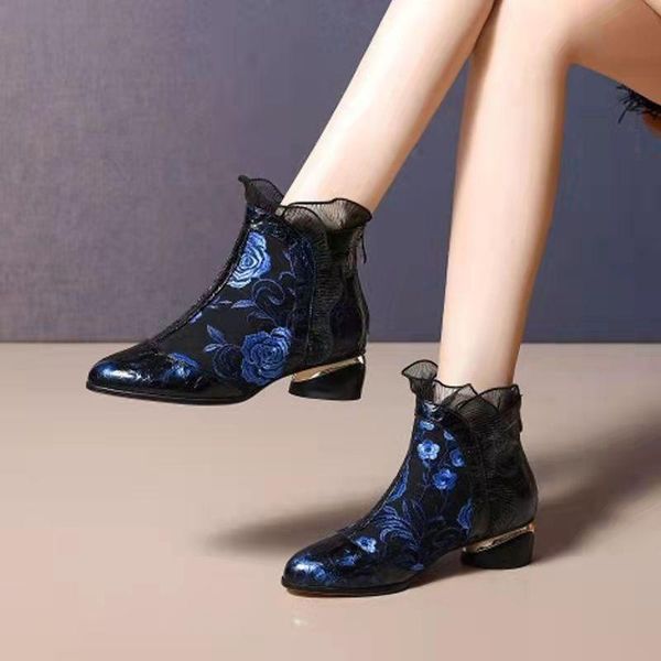 boots autumn/winter embroidery flower shoes women ankle thick mid-heels round toe ethnic style women's big size, Black
boots autumn/winter embroidery flower shoes women ankle thick mid-heels round toe ethnic style women's big size, Black