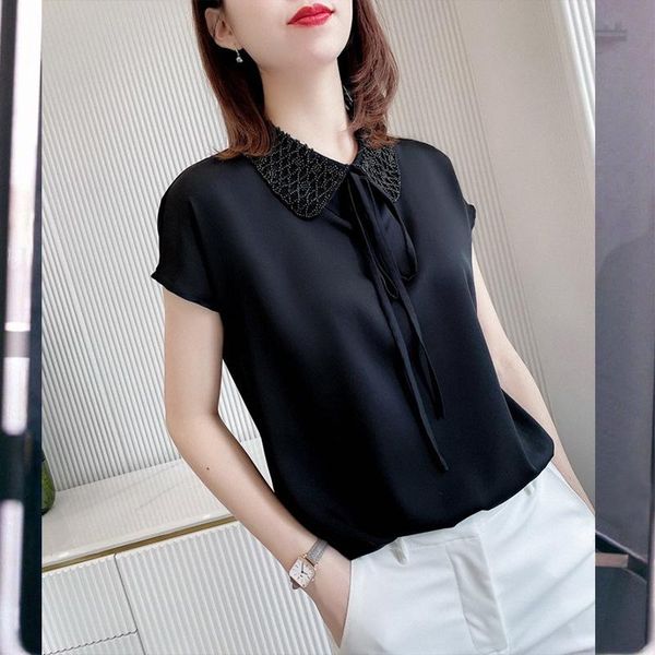 women's jackets white silk shirt summer short sleeve mulberry bat loose and thin professional versatile, Black;brown
women's jackets white silk shirt summer short sleeve mulberry bat loose and thin professional versatile, Black;brown
