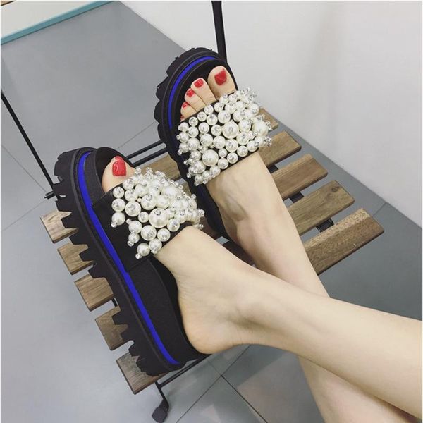 slippers summer women platform shoes wedges string bead crystal thick bottom slides microfiber leather flip flops 2021 femme, Black
slippers summer women platform shoes wedges string bead crystal thick bottom slides microfiber leather flip flops 2021 femme, Black