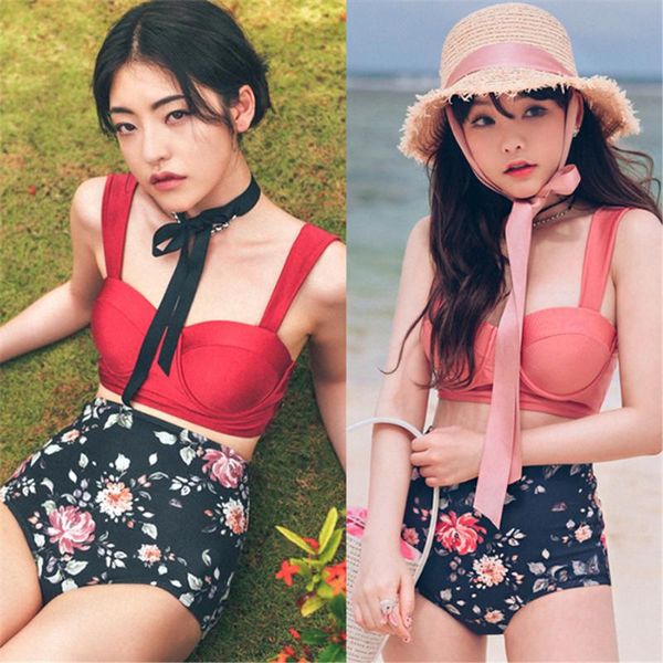 women's swimwear retro vintage floral high waist bikini push up swimsuit women 2021 swim beach wear bathing suit, White;black
women's swimwear retro vintage floral high waist bikini push up swimsuit women 2021 swim beach wear bathing suit, White;black