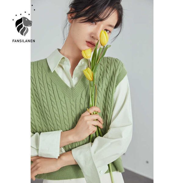 fansilanen casual women knitting vest sweater spring oversized green sleeveless pull elegant female blue jumper vests 210607, Black;white
fansilanen casual women knitting vest sweater spring oversized green sleeveless pull elegant female blue jumper vests 210607, Black;white
