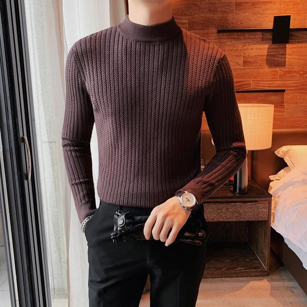 men's sweaters fashion mock neck knitted pullovers solid color simple all-match sweater long sleeve slim bottoming knitwear, White;black
men's sweaters fashion mock neck knitted pullovers solid color simple all-match sweater long sleeve slim bottoming knitwear, White;black