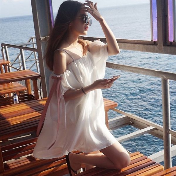 dresses 2021 summer women's beach white seaside holiday skirt off shoulder one neck dress g030, Black;gray
dresses 2021 summer women's beach white seaside holiday skirt off shoulder one neck dress g030, Black;gray