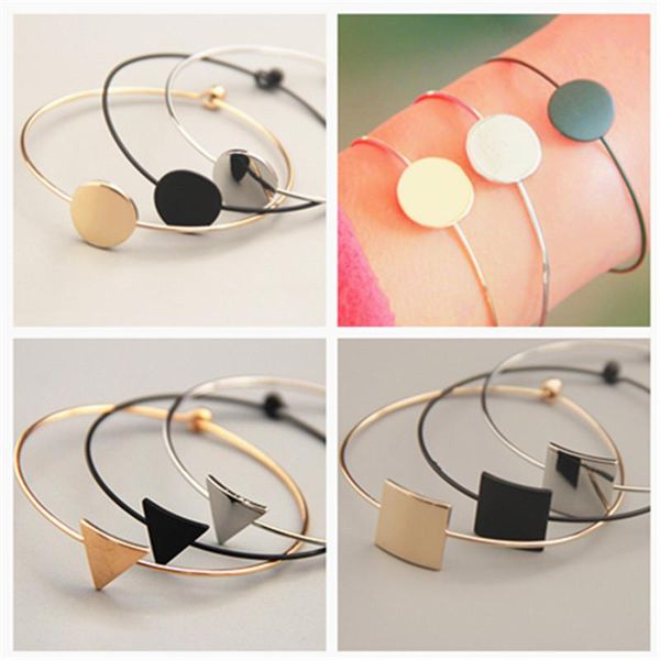 fashion simple geometric triangle square round bracelet femme jewelry metal bracelets for women bangle, Black
fashion simple geometric triangle square round bracelet femme jewelry metal bracelets for women bangle, Black
