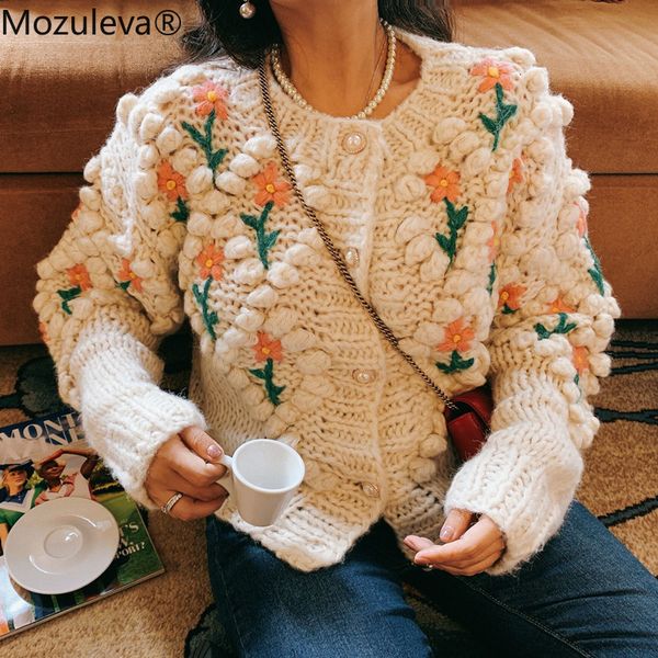mozuleva women cardigan knitted autumn single-breasted vintage flower embroidered sweater outwear, White
mozuleva women cardigan knitted autumn single-breasted vintage flower embroidered sweater outwear, White