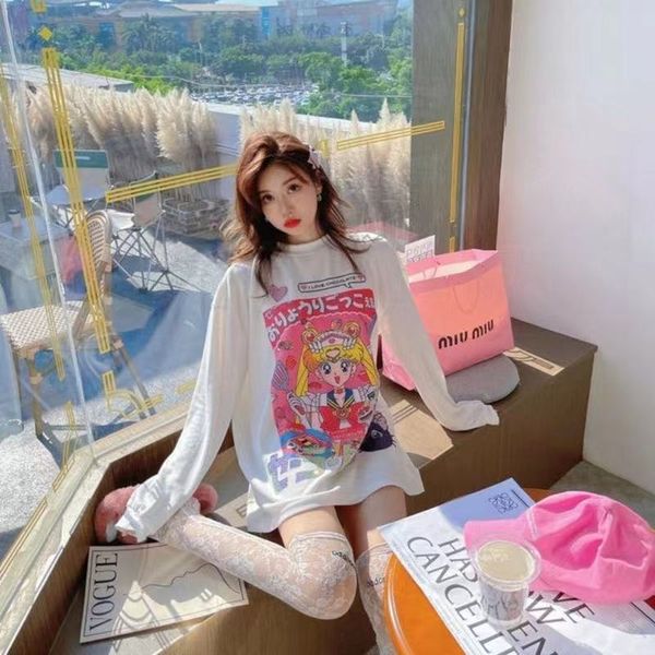 2021 early autumn winter new cute cartoon printed beautiful girl loose and versatile long sleeve t-shirt women's sweater, Black
2021 early autumn winter new cute cartoon printed beautiful girl loose and versatile long sleeve t-shirt women's sweater, Black