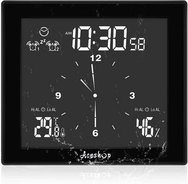 other clocks & accessories digital shower clock waterproof bathroom wall dual alarm timer temperature & humidity display touchscreen bac
other clocks & accessories digital shower clock waterproof bathroom wall dual alarm timer temperature & humidity display touchscreen bac