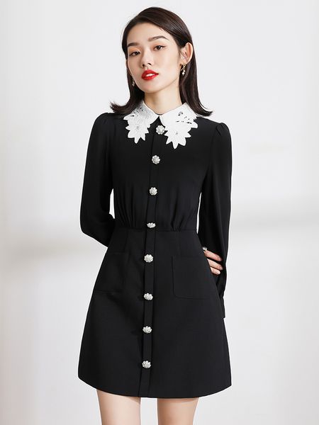 womens french retro dress hepburn slimming dignified sense of design little black dress celebrity, Black;gray
womens french retro dress hepburn slimming dignified sense of design little black dress celebrity, Black;gray