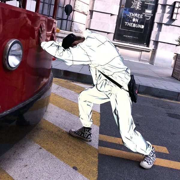 women's pants & capris autumn reflective hip-hop super cool fried street suit net red disco brand hiphop tooling ins two-piece set, Black;white
women's pants & capris autumn reflective hip-hop super cool fried street suit net red disco brand hiphop tooling ins two-piece set, Black;white