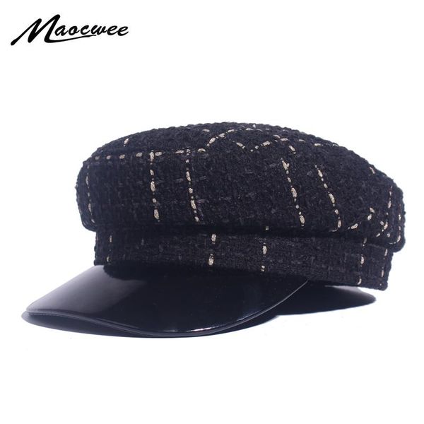 berets autumn thread fashion tweed military hat for women yacht captain female skipper sailor sboy caps, Blue;gray
berets autumn thread fashion tweed military hat for women yacht captain female skipper sailor sboy caps, Blue;gray