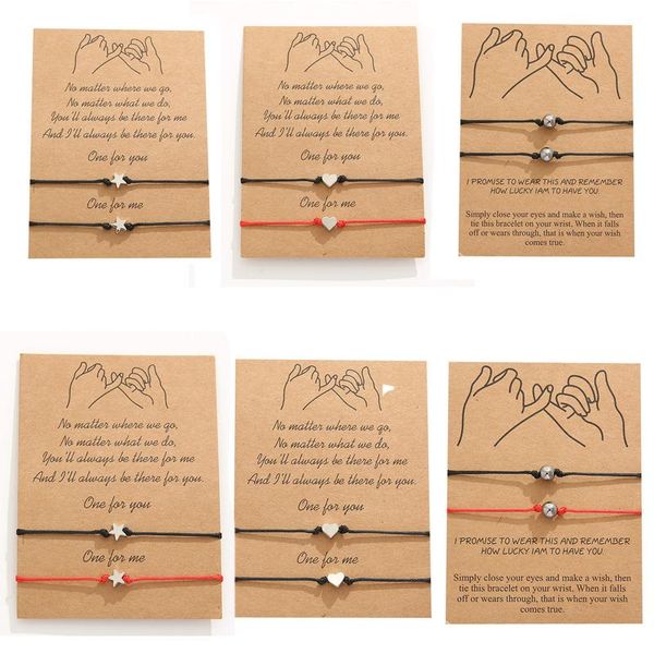 charm bracelets 2021 fashion woven adjustable bracelet with card beads love heart star for girls jewelry 2pcs/set, Golden;silver
charm bracelets 2021 fashion woven adjustable bracelet with card beads love heart star for girls jewelry 2pcs/set, Golden;silver