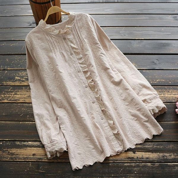 women's blouses & shirts spring mori girl sweet ruffle embroidered lave long sleeve blouse female solid color casual loose basic, White
women's blouses & shirts spring mori girl sweet ruffle embroidered lave long sleeve blouse female solid color casual loose basic, White
