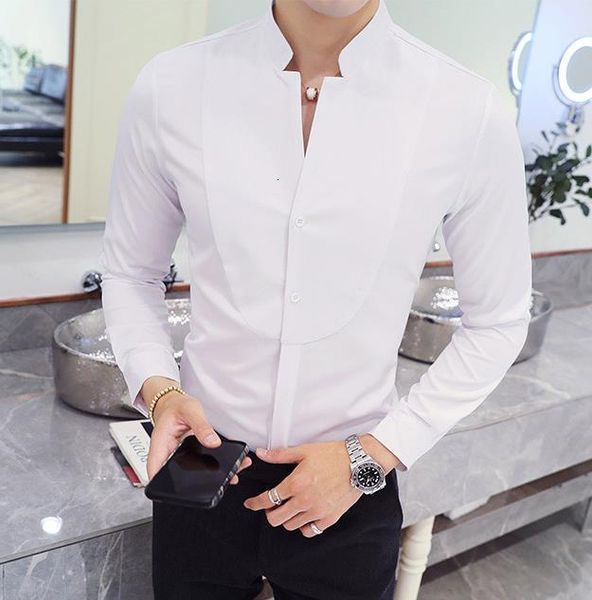 men's dress shirts black red white long sleeve slim design asian size s - 5xl stand collar mens shirts 2xss, White;black
men's dress shirts black red white long sleeve slim design asian size s - 5xl stand collar mens shirts 2xss, White;black