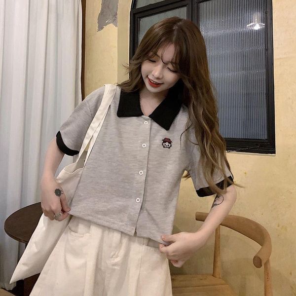 women's t-shirt 2021 japanese cute college girl student lapel white with cotton short sleeves
women's t-shirt 2021 japanese cute college girl student lapel white with cotton short sleeves