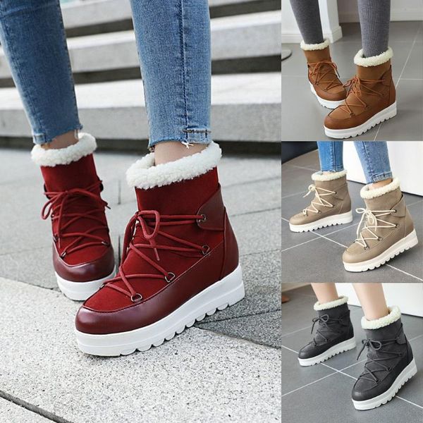 boots women lace-up warm ankle bare square platform bottom casual snow booties fashion female shoes plus size m850#, Black
boots women lace-up warm ankle bare square platform bottom casual snow booties fashion female shoes plus size m850#, Black