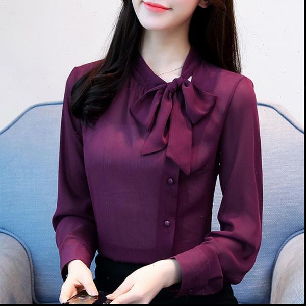 long sleeve chiffon bow collar womens shirts office work b609, White
long sleeve chiffon bow collar womens shirts office work b609, White