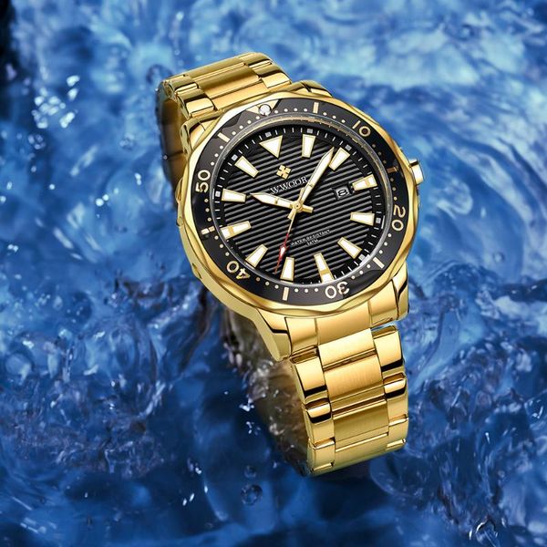 wristwatches relogio masculino wwoor men's watch luxury gold black stainless steel quartz wristwatch waterproof automatic date men, Slivery;brown
wristwatches relogio masculino wwoor men's watch luxury gold black stainless steel quartz wristwatch waterproof automatic date men, Slivery;brown