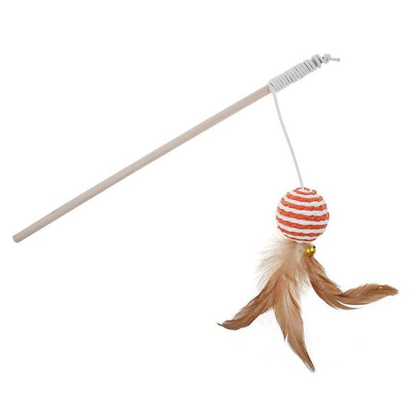 pet cat teaser toys feather linen wand catcher stick interactive wood rod mouse toy with mini bell
pet cat teaser toys feather linen wand catcher stick interactive wood rod mouse toy with mini bell