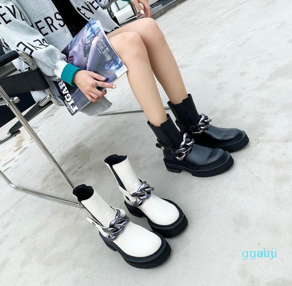 designer women ankle boots genuine leather with chain platform short boot brand ladies winter autumn shoes 35-41, Black
designer women ankle boots genuine leather with chain platform short boot brand ladies winter autumn shoes 35-41, Black