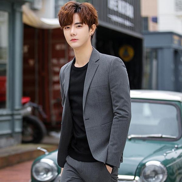 men's tracksuits 2021 men spring autumn korean 2 pieces business blazer+pants suit sets fashion solid slim wedding classic blazer w410, Gray
men's tracksuits 2021 men spring autumn korean 2 pieces business blazer+pants suit sets fashion solid slim wedding classic blazer w410, Gray