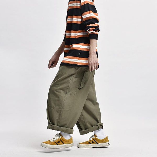 men's pants canvas wide-leg cargo men streetwear casual baggy straight lazy elastic waist trousers mens, Black
men's pants canvas wide-leg cargo men streetwear casual baggy straight lazy elastic waist trousers mens, Black