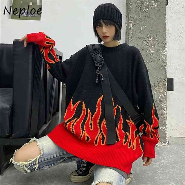 flame jacquard sweater women autumn winter oversized pullover knitwear long sleeve o-neck knitted pull jumpers 210422, White;black
flame jacquard sweater women autumn winter oversized pullover knitwear long sleeve o-neck knitted pull jumpers 210422, White;black
