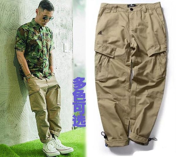 men's pants spring and autumn multi-pocket cargo ankle-tied jogging casual loose tapered trousers, Black
men's pants spring and autumn multi-pocket cargo ankle-tied jogging casual loose tapered trousers, Black