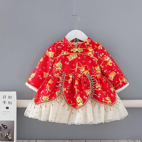 girl's dresses 2021 year girls kids princess dress long sleeve print cartoon tiger children baby infants lace party vestido adk202, Red;yellow
girl's dresses 2021 year girls kids princess dress long sleeve print cartoon tiger children baby infants lace party vestido adk202, Red;yellow
