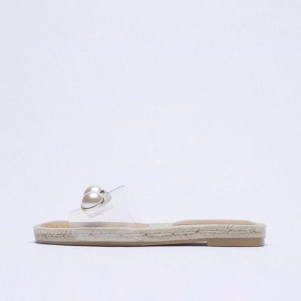 slippers 2021 summer transparent pvc women pearl decoration flat sandals classic retro casual slides woman, Black
slippers 2021 summer transparent pvc women pearl decoration flat sandals classic retro casual slides woman, Black