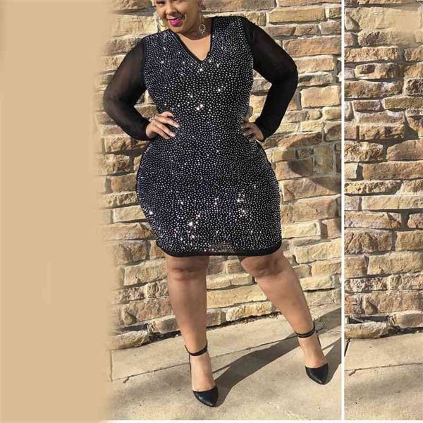 dresses party night club plus size black dlamonds sheath v neck long sleeve mini robe vestidos dress big sell 210510, Black;gray
dresses party night club plus size black dlamonds sheath v neck long sleeve mini robe vestidos dress big sell 210510, Black;gray