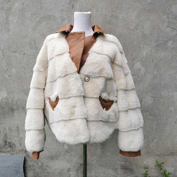 women's fur & faux winter jacket warm panel loose, Black 
women's fur & faux winter jacket warm panel loose, Black