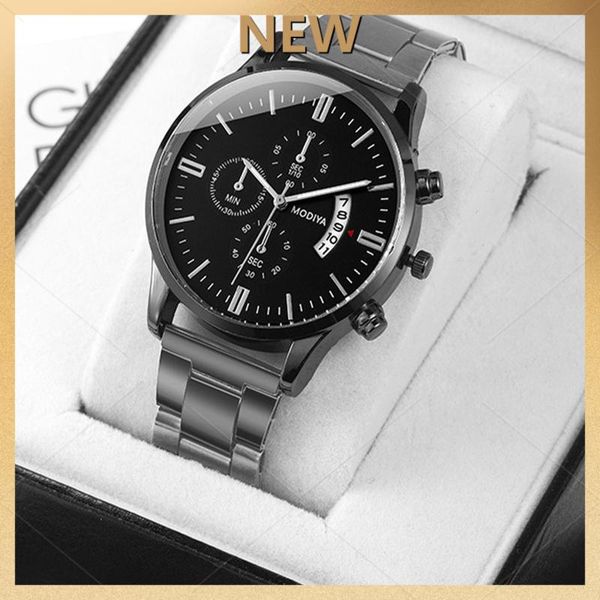 wristwatches modiya with calendar steel band men's watch three-eye alloy men clock sport watches mens quartz wristwatch, Slivery;brown
wristwatches modiya with calendar steel band men's watch three-eye alloy men clock sport watches mens quartz wristwatch, Slivery;brown