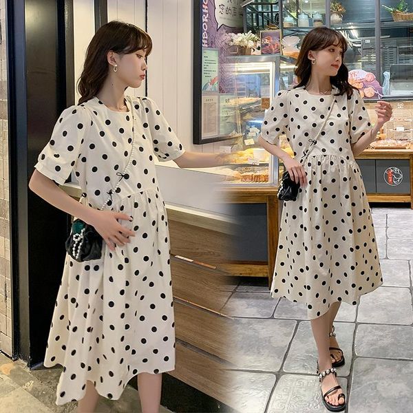maternity dresses 36539# dress summer short sleeves korean style polka dot a line pregnant women plus size mom, White
maternity dresses 36539# dress summer short sleeves korean style polka dot a line pregnant women plus size mom, White