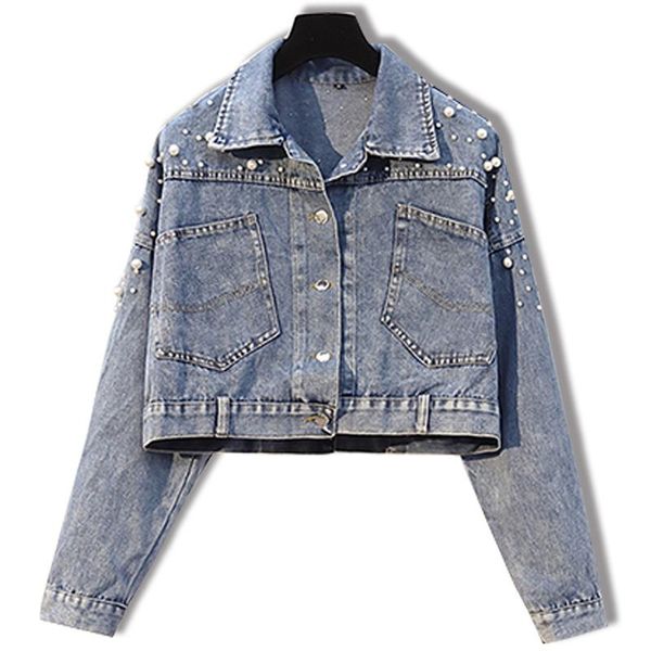 women's jackets pearl beading short denim spring plus size 4xl women white wash long sleeve vintage casual jean jacket bomber coat, Black;brown
women's jackets pearl beading short denim spring plus size 4xl women white wash long sleeve vintage casual jean jacket bomber coat, Black;brown