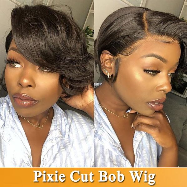 pixie cut short bob wigs straight brazilian remy hair deep l part lace human for women dorisy, Black;brown
pixie cut short bob wigs straight brazilian remy hair deep l part lace human for women dorisy, Black;brown