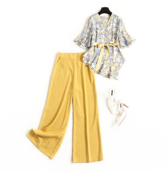 summer two piece outfits 2021 fashion lady v neck print chiffon blouse and pants suit matching set casual twinset dress, White
summer two piece outfits 2021 fashion lady v neck print chiffon blouse and pants suit matching set casual twinset dress, White