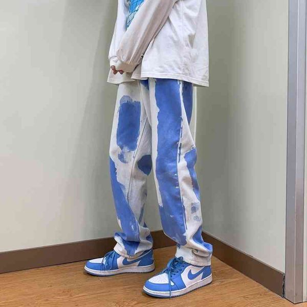 men's jeans autumn tie-dye fashion printing casual baggy straight men streetwear loose hip-hop denim trousers mens -2xl m2jm, Blue
men's jeans autumn tie-dye fashion printing casual baggy straight men streetwear loose hip-hop denim trousers mens -2xl m2jm, Blue