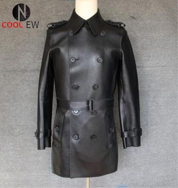 men's leather & faux brand sheepskin slim double breasted overcoat men fashion business real windbreakers street winter biker coat male, Black
men's leather & faux brand sheepskin slim double breasted overcoat men fashion business real windbreakers street winter biker coat male, Black