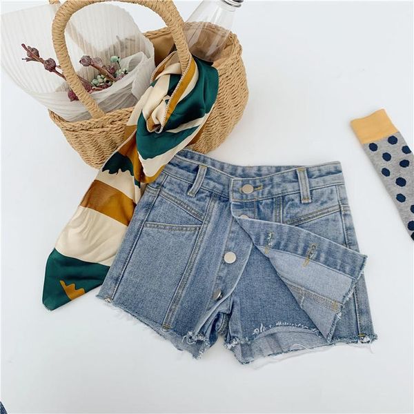 skirts 1 2 3 4 5 6 years toddler girls denim skirt fashion casual pencil children's for summer single-breasted girl, Blue