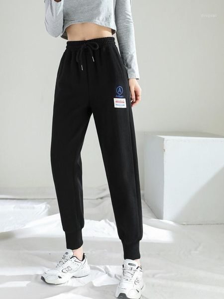 women's pants & capris 2021 early autumn casual sports female, Black;white 
women's pants & capris 2021 early autumn casual sports female, Black;white