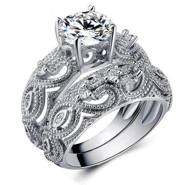 cluster rings openwork love zircon copper ring woman two in one fashion suit accessories banquet jewelry gift birthday girl, Golden;silver
cluster rings openwork love zircon copper ring woman two in one fashion suit accessories banquet jewelry gift birthday girl, Golden;silver